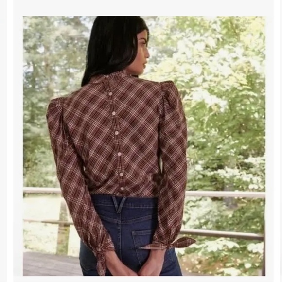 Veronica Beard plaid Beautiful top 🩵 - Picture 3 of 8